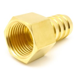 AHFMANG 2PCS Brass Hose Barb Fitting 5/8" Barb x 1/2" NPT Female Adapter