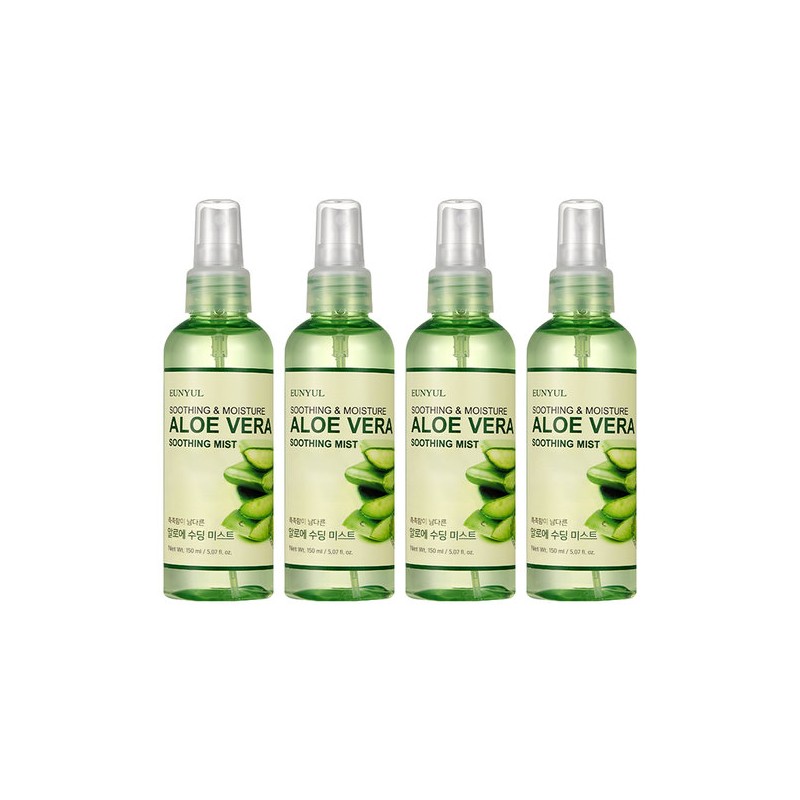 Eunyul Aloe Soothing Mist 150ml 4pcs [+2 Mask Packs] /