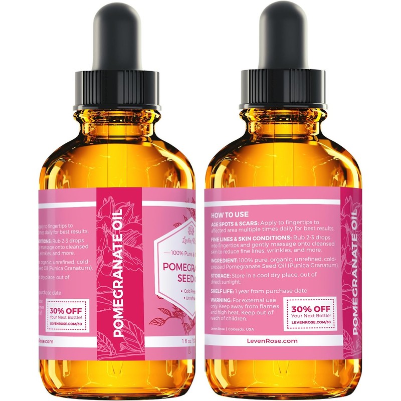 Leven Rose Aceite de Semilla de Granada Prensado en Frío,