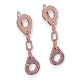 Dayana de Gales - Aretes Moissanita Cadena Gota Oro Rosa Fino Premium Dama Vip
