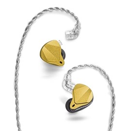 keephifi AGA ONE Audiophile IEM Earbuds, 10MM Dual Cavity Dual Magnetic DD in Ear Monitor Headphones, Stereo HiFi Bass IEM Earphones CNC Sand Blasting Cover with 2Pin-C Cable for Singers Gold