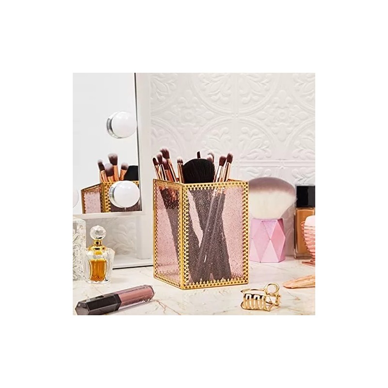 Glamlily Soporte Para Brochas De Maquillaje Dorado Para Tocador, Marc