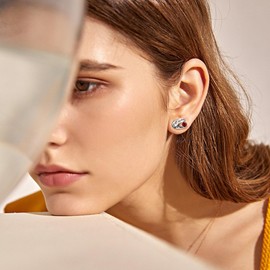 Dinosaur Earrings Sterling Silver Dino Skull Stud Earrings Gothic Jewellery Gifts for Women (Dinosaur head earrings)