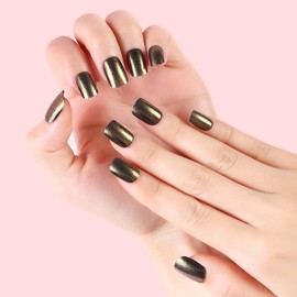 Hamefen Press On Nails, Aurora Press On Nails, Includes 24 Nails, 1 Mini File, Adhesive Tabs(24 Pcs Jelly Glue Stickers).E25