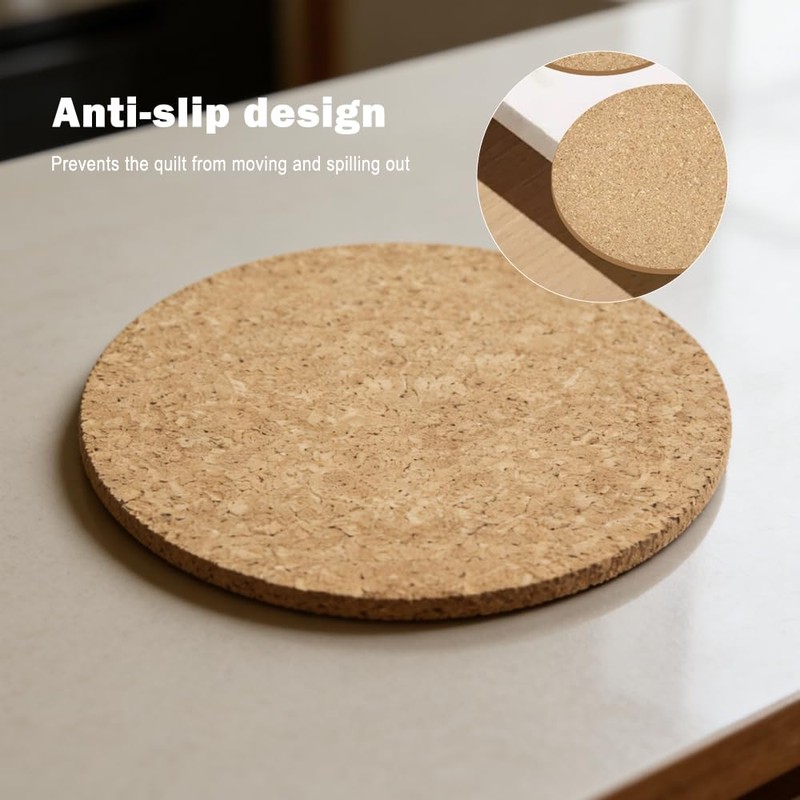 6 Pack Natural Cork Coasters, Round Drink Coasters for Coffee