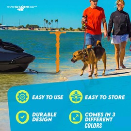 SandShark New Sport Boat Anchor and Jet Ski Anchor. 4ft Shallow Water Anchor Pole for Boat and PWC. Sand Anchor Kit for Boat and Kayak Anchor System. Easy Storage, High-Strength ABS Plastic.