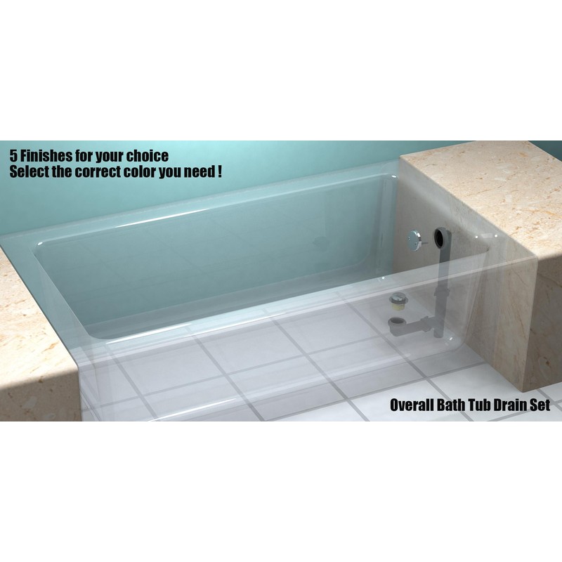 Artiwell 1-1/2" Black Tubular Bath Drain Kit with Tip-Toe Bath