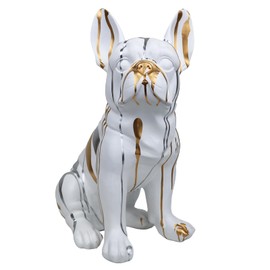 Tolatr Bulldog Statue French Dog Sculpture Animals Home Decor Resin Dog Figurine Accent for Bedroom Book Shelf Decorations Gifts for Dog Lovers (19.6Inch)