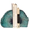 AMOYSTONE Agate Geode Bookends Heavy Duty Stone Book Ends Decorative