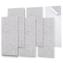 ENSEPST 6 Pack Thickened Soundproof Wall Panels ,15.75" X 31.5" X 0.47" High Density Beveled Edge Acoustic Panels , Sound Dampening Panels for Walls Bedroom Studio (Silver Grey)