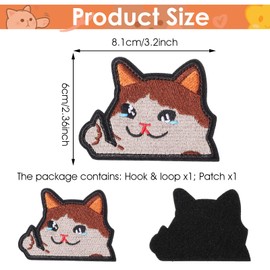 Mabor Cry Cat Patch, Velcro Patch Funny Velcro Meme Patches for Iron-On Kawaii Cat Embroidered Velcro Patch for Backpacks Patches Velcro Clothing Jeans Hats Bags Helmets Dog Vests