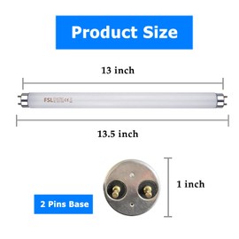 KIMAZZ T8F10W BL 10W Replacement Bulbs T8 10 Watt Fluorescent Tube for 20W Device 13 inch 365-nm Black Light 4-Pack