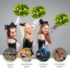 2 Pack Cheerleading Pom Poms with Sticks Green Gold 14