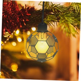 DOITOOL Football Lampshade, Soccer Lamp Shade, Hollow Out Football Sports Lantern, Metal Ceiling Lamp Shade, Pendant Light Shade