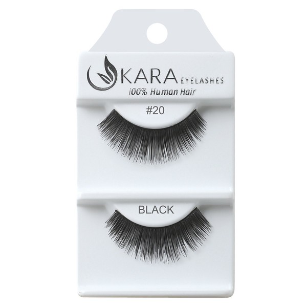 Kara Beauty Human Hair Eyelashes - 20 (Pack of 12)