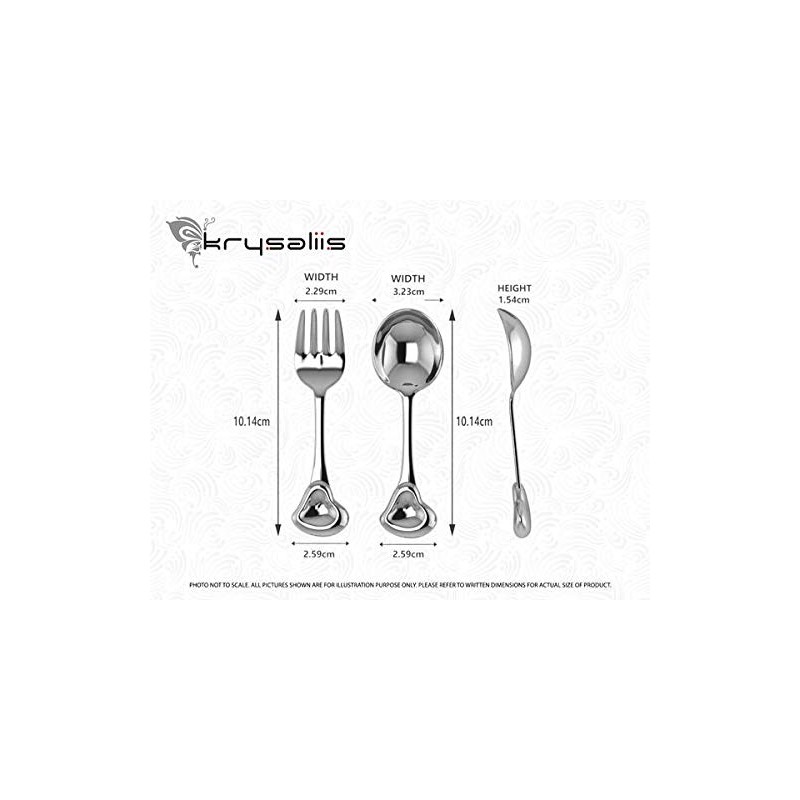 Krysaliis Juego de cuchara y tenedor de plata, Sweetheart