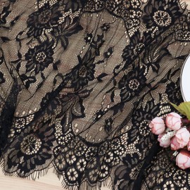 2 Packs Lace Table Runner Black 14 x 120 Inch Vintage Table Runner Chair Sash Floral Romantic Table Runners for Rustic Boho Wedding Table Decor Birthday Party Bridal Baby Shower Decorations