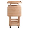 Ergode 5-Piece Natural Wood Folding Snack Table Set with Rolling