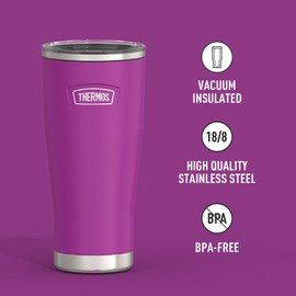 THERMOS ICON SERIES Stainless Steel Cold Tumbler with Slide Lock, 24 Ounce, Plum