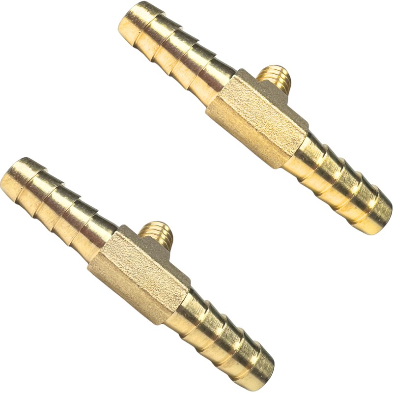 2pcs Brass 5/16'' Hose Barb Tee T 3 Way Union
