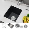 MILOSEN Black Bar Sink 13×15 Inch, Undermount Granite Composite RV