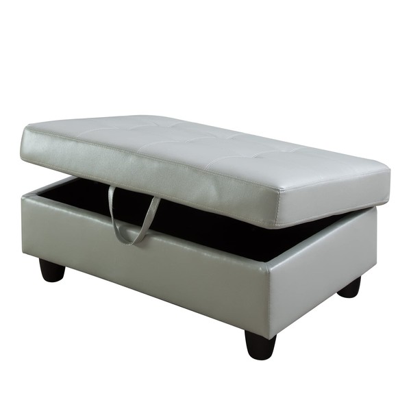 NicBex 35" W Storage Ottoman,Modern PU Leather Ottoman with Storage,Ottoman