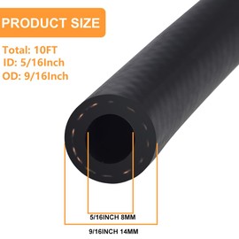 5/16 Inch ID Fuel Line Hose - 10FT Marine Grade Fuel Line with 4PCS Hose Clamps,300PSI High-Pressure Fuel Line for Automotive Fuel Systems Engines (5/16" ID)