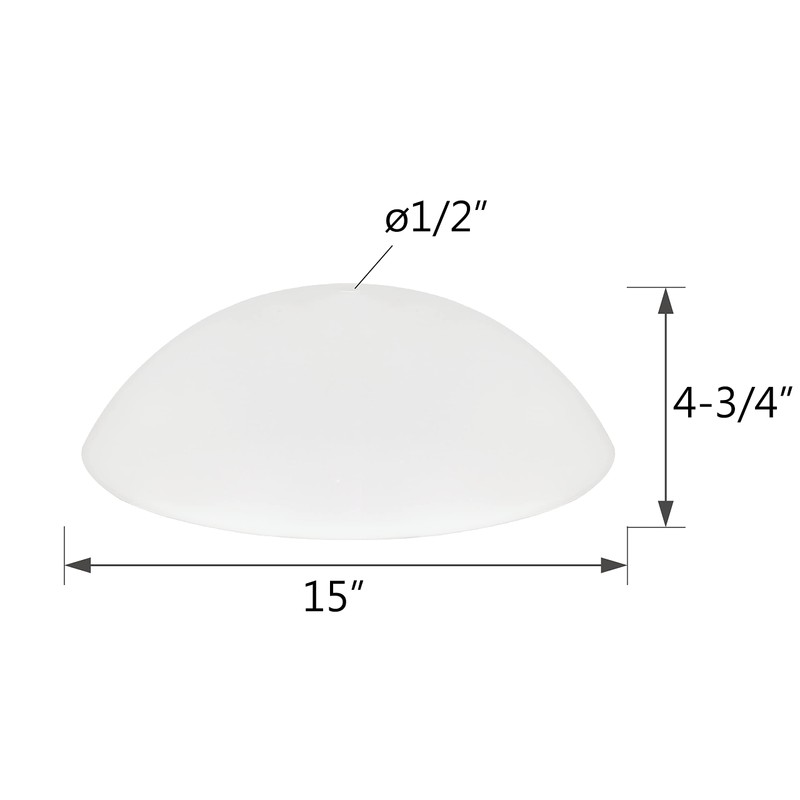 Aspen Creative 23084-01A, Flush/Semi-Flush Mount Frosted Glass Shade, 1/2" Center