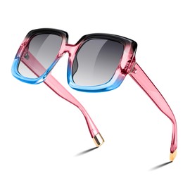 FEISEDY Square Oversized Sunglasses for Women Big Large Wide Shades Vintage Retro Thick Frame UV400 Protection B0196