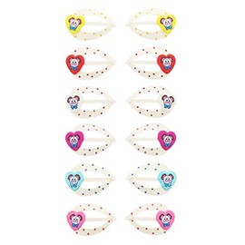 Zac's Alter Ego Set of 12 Girls Polka Dot Sleepy Clips/Snap Hair Clips