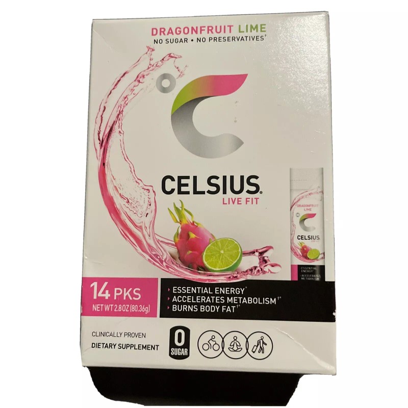 Celsius, Inc. CELSIUS On-The-Go Essential Energy Powder Packs, Dragonfruit Lime