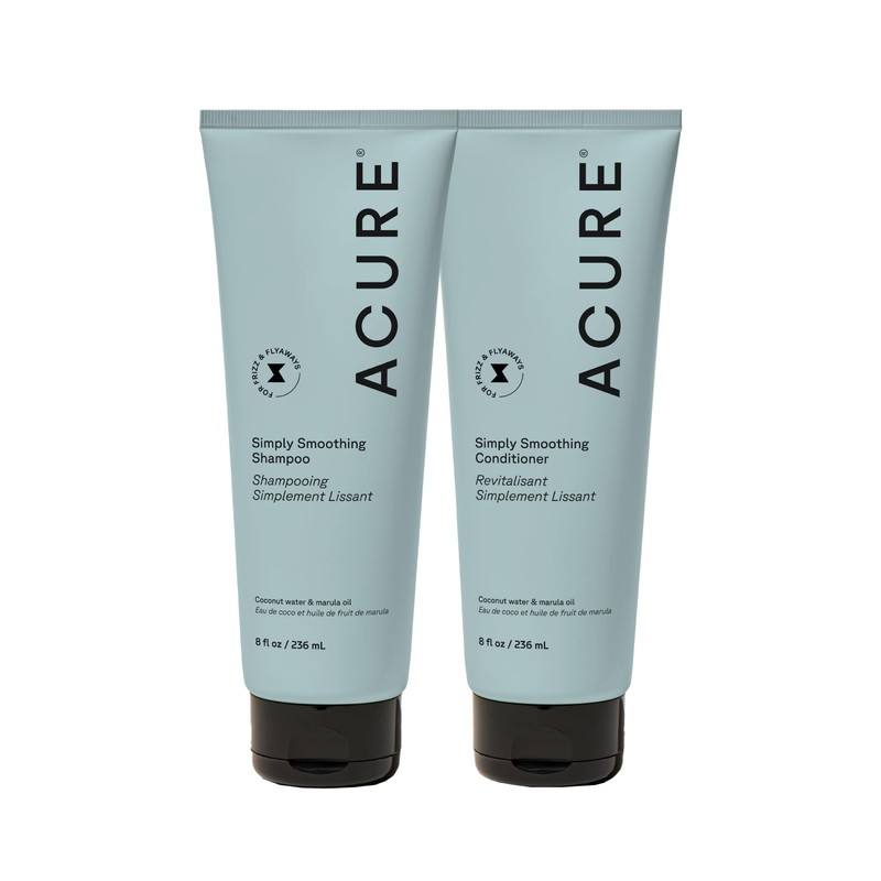 Acure | Shampoo y Acondicionador anti friz | Aplaca, aporta