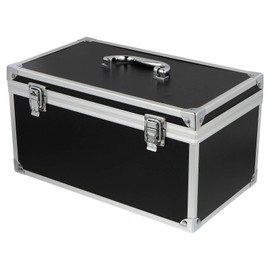 Aluminum Hard Case Black Briefcase Shockproof Toolbox Carrying Case with Foam for Test Cameras Tools Parts Mechanical Garage Instrument 29x16x15cm