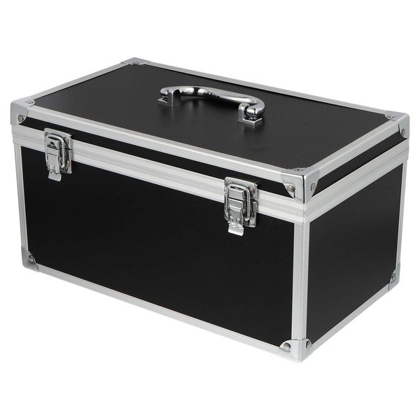 Aluminum Hard Case Black Briefcase Shockproof Toolbox Carrying Case with