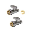 (Pack of 2) EFIELD Push Fit 1/4 Turn Straight Stop
