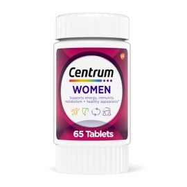 Centrum Centrum Multivitamin for Women, Multivitamin/Multimineral Supplement with Iron, Vitamin D3, B Vitamins and Antioxidant Vitamins C and E, Gluten Free, Non-GMO Ingredients - 65 Count