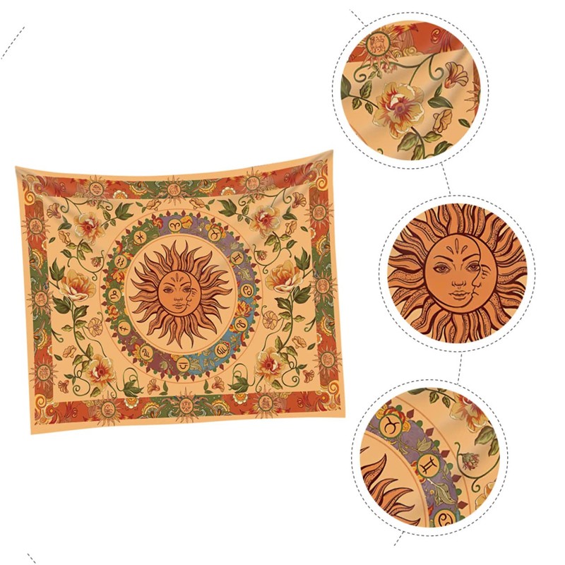 Ciieeo Bohemian Sun Moon Tapestry Artistic Wall Hanging for Home