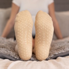 BABYGO® Compression Socks for Pregnancy – 20-30mmHg Maternity Support for Swelling, Circulation, Varicose Veins, Travel & Flights | Comfortable Relief for Pregnant Women (Nude, M/L)