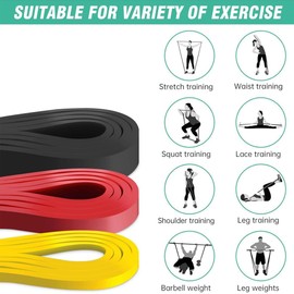 GXGM Set of 3 Resistance Bands Fitness Bands 3 Different Levels of Resistance Bands for Strength Training Stretching Calisthenics Cross Fitness Pilates, blue