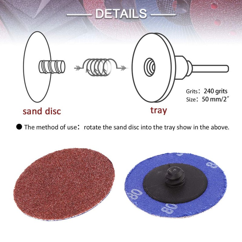 sourcing map Pack of 65 2 Inch Sanding Discs Sandpaper