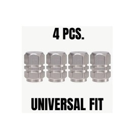 Unbranded 4 pcs Aluminum Tire Valve Stem Cap Car Truck Bike Motorcycle Universal Silver
