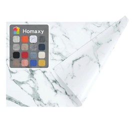 Homaxy Faux Leather Heat Resistant Placemats for Dining Table Set of 6, Waterproof Wipeable Washable PU Table Mats, Easy to Clean Anti-Slip Place Mats, 11.8" x 17", Marble