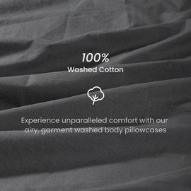 Bioweaves 100% Organic Washed Cotton Percale Weave Body Pillow Cover GOTS Certified Body Pillow Pillowcase – 21” x 54”, Castle Rock