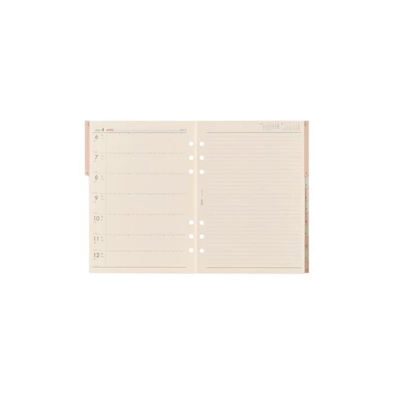 Efficiency Bindex System Notebook Refill 6-Hole 2026 A5 Weekly Left