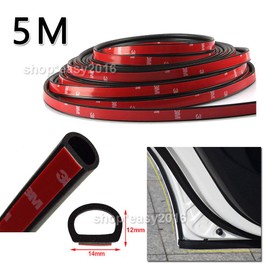 5M D Type Car Seal Strip Interior & Exterior PVC Rubber Band For Car Van Truck Door Window Bonnet Boot Edge Trim Rubber Seal (12x14 mm)