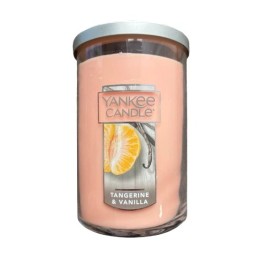 Yankee Candle Tangerine & Vanilla 2-Wick Jar Tumbler with Lid, 22 oz New