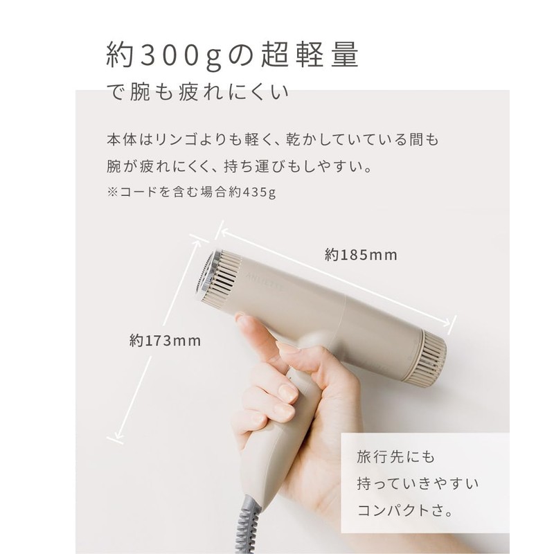 ANLIETTE AN-004 Latte Esthetic Ion Dryer, Quick Drying, Large Airflow,