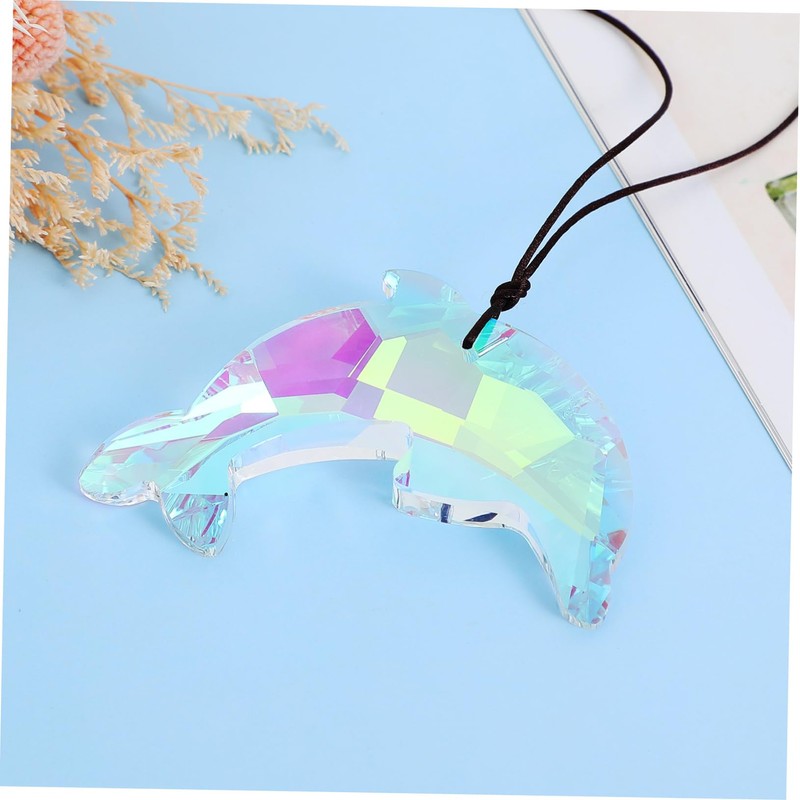 Operitacx Dolphin Hanging Sun Catcher Charm Crystal Pendant for Ocean