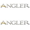 Boat Raised Decals 202308 | Angler Silver Stickers (Pair)