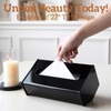 Acrylic Tissue Box Holder Rectangle - Glossy Black Tissue Box